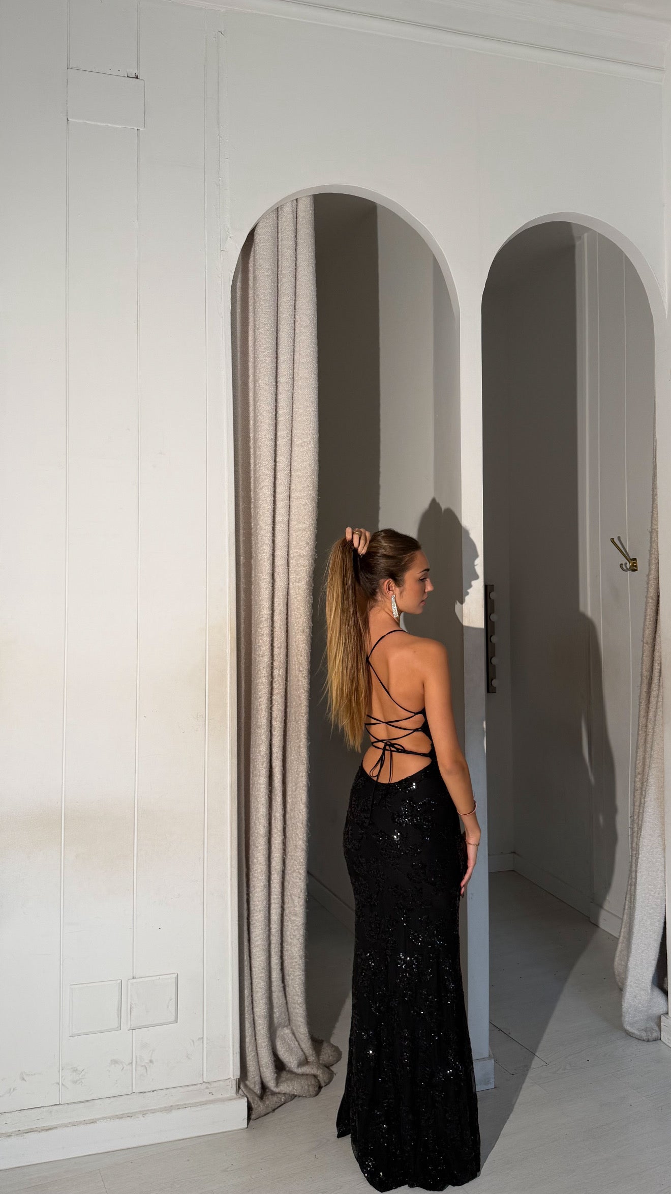 Glitter snow dress - negro