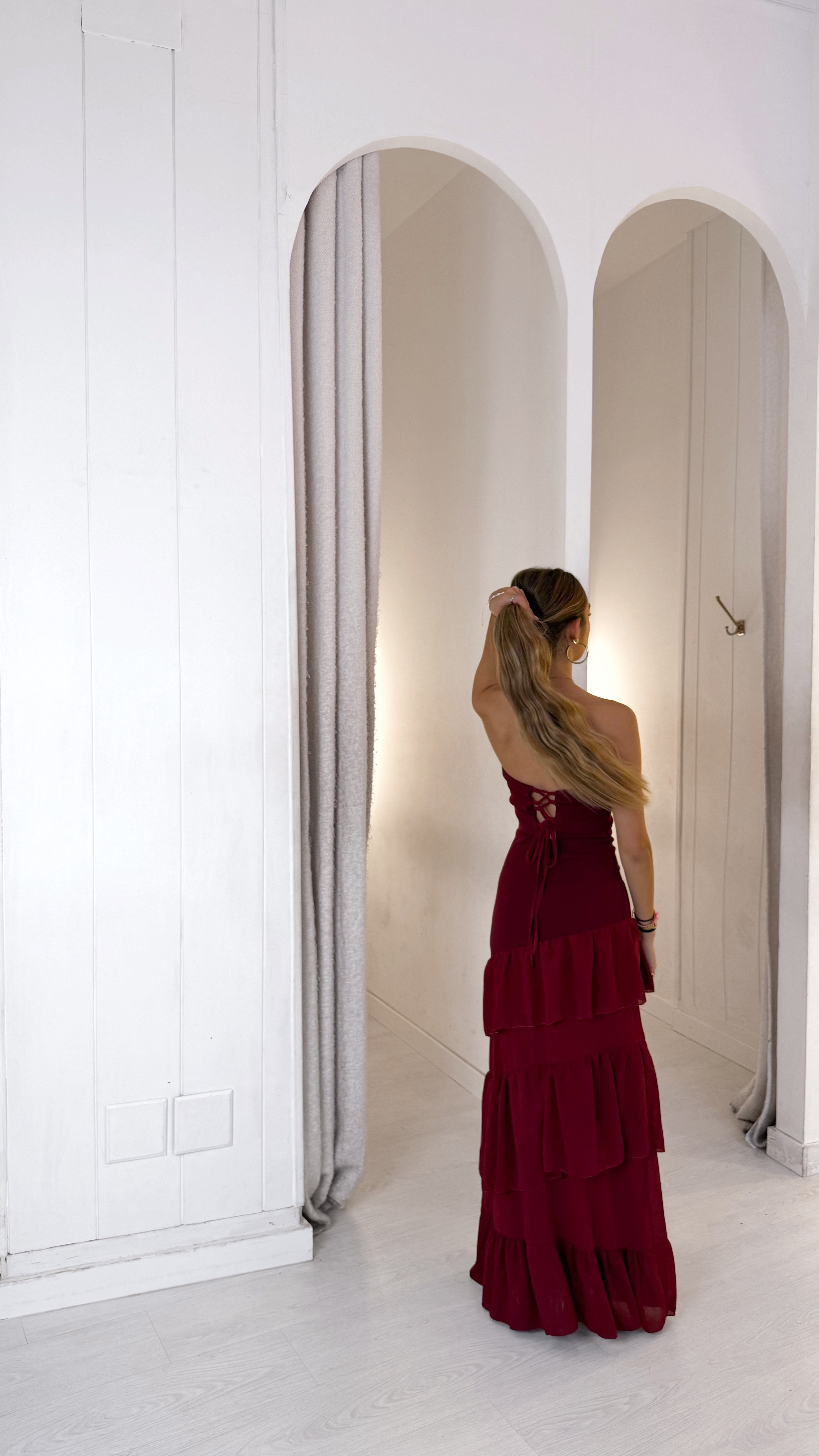 Peach dress - burdeos