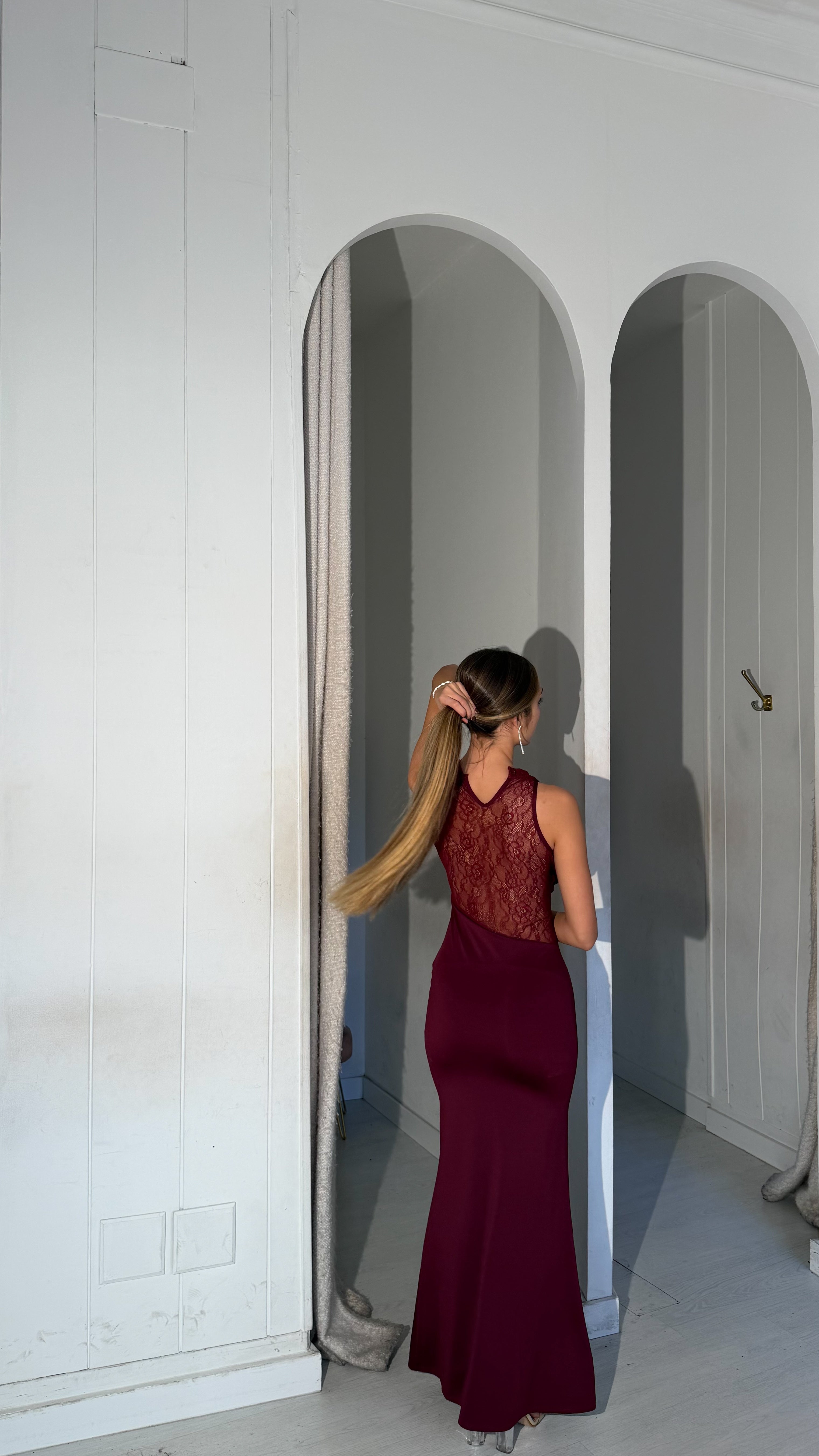 Lace cute dress - burdeos