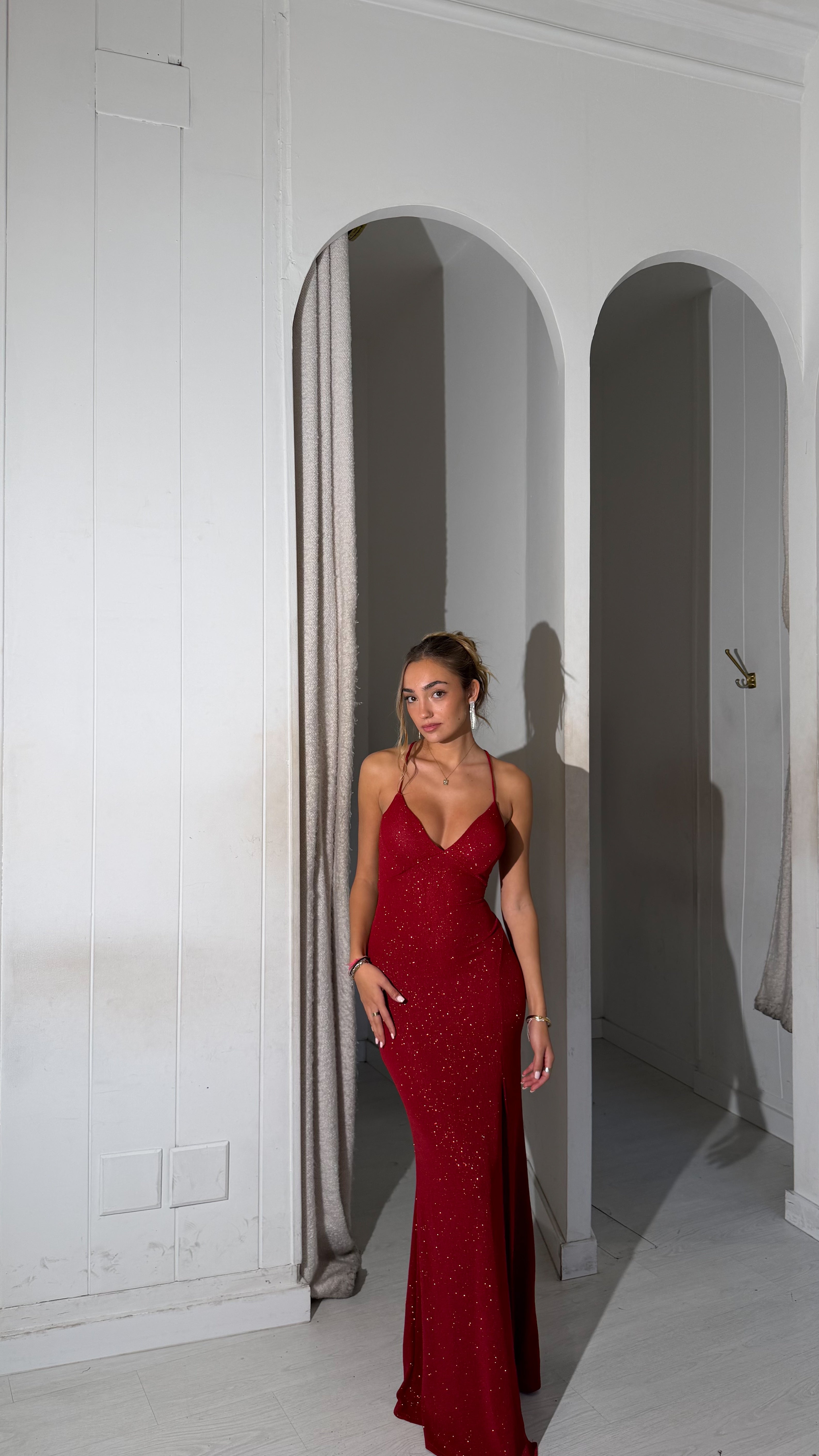 Euphoria Glitter dress - rojo