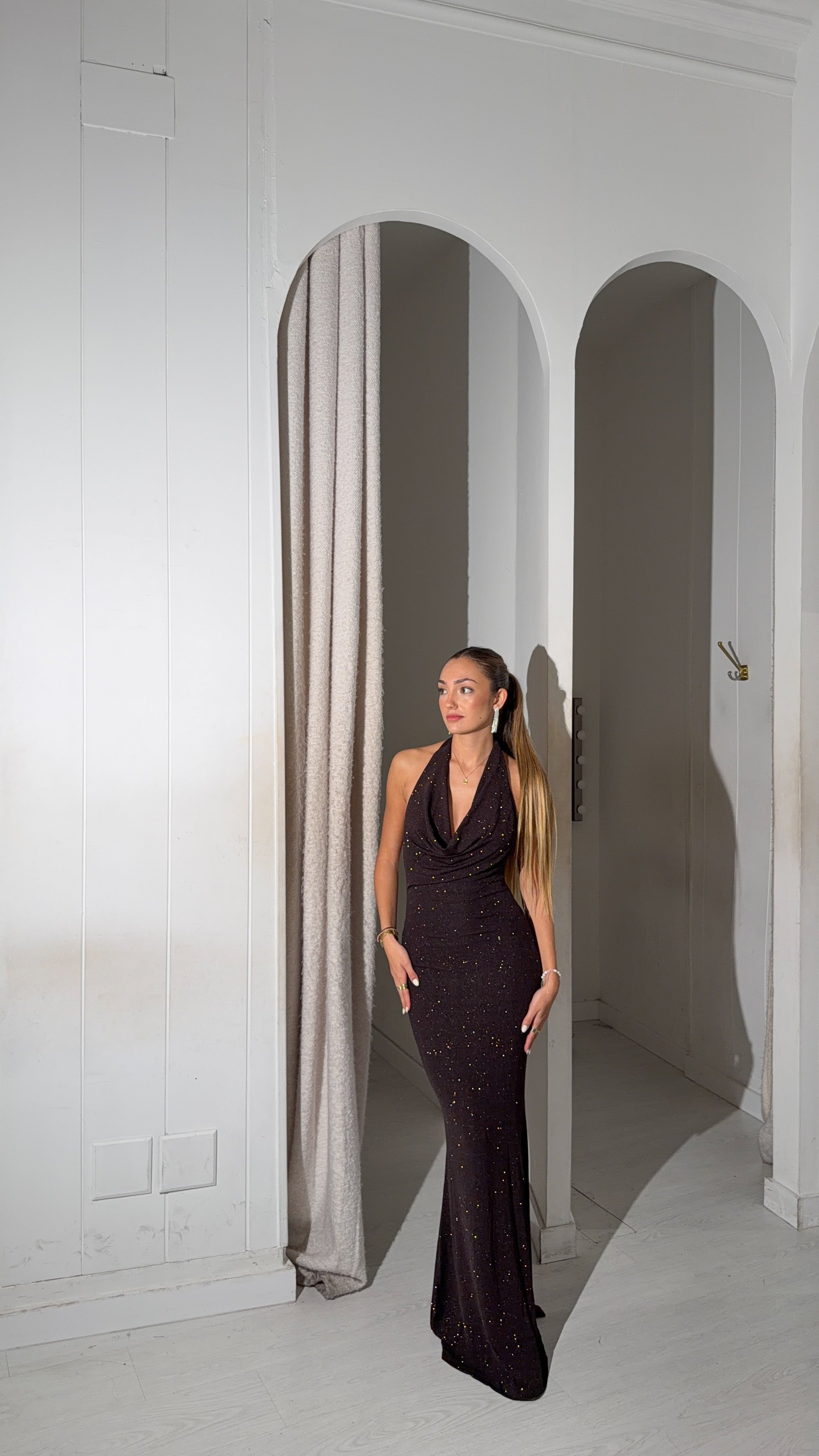 Love glitter dress - marrón