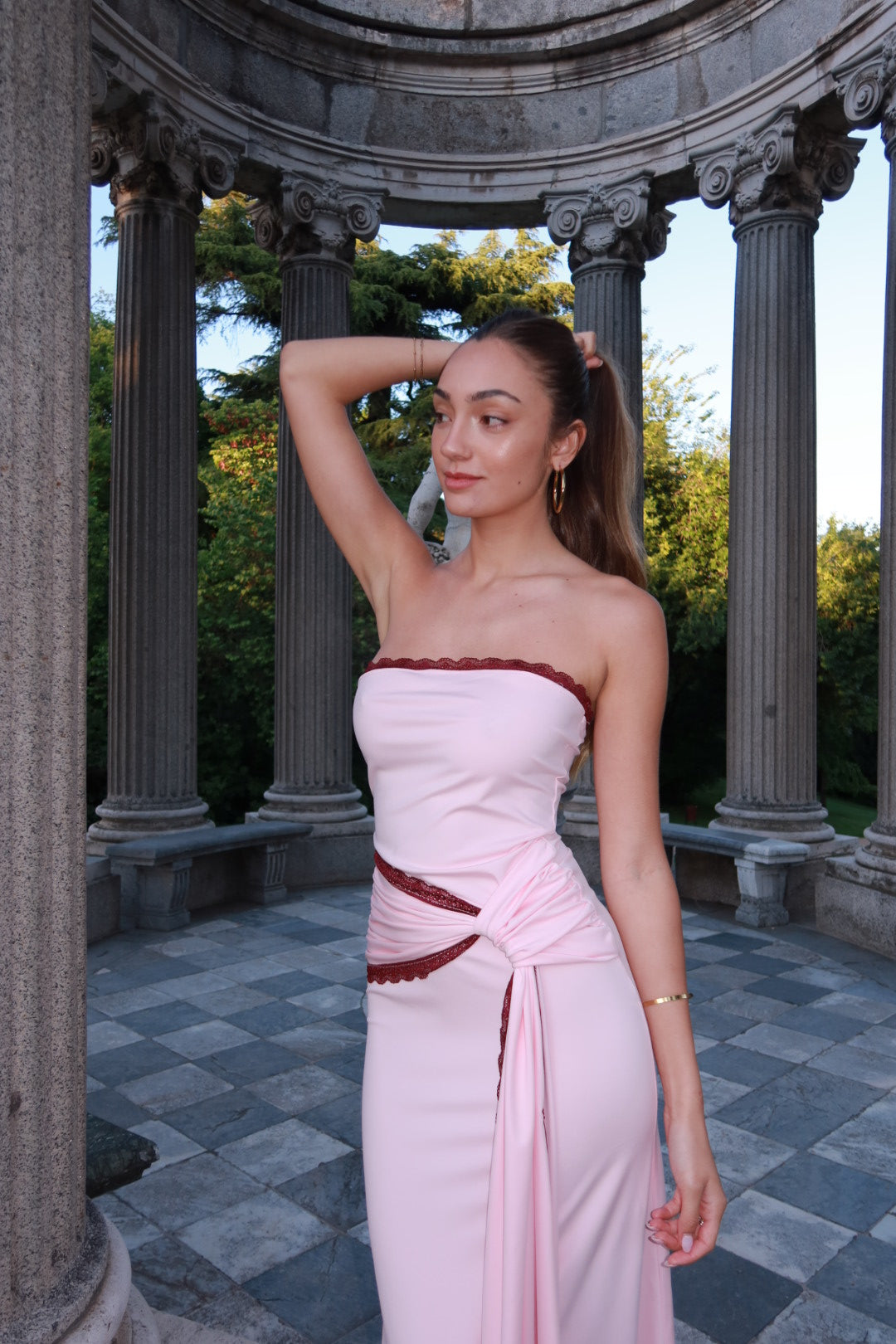 Peñíscola dress - Rosa y Burdeos