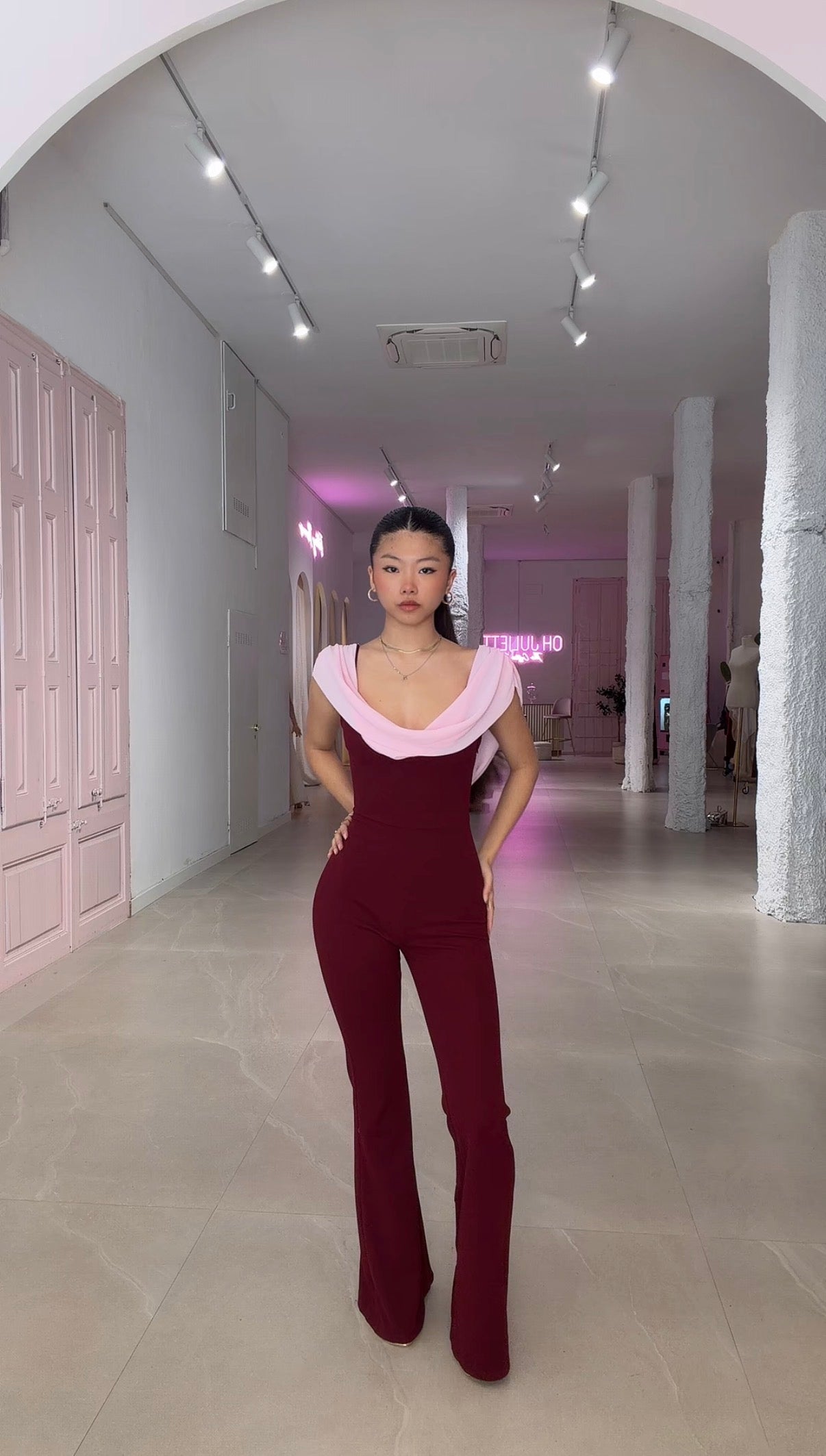 Sublime playsuit - burdeos y rosa