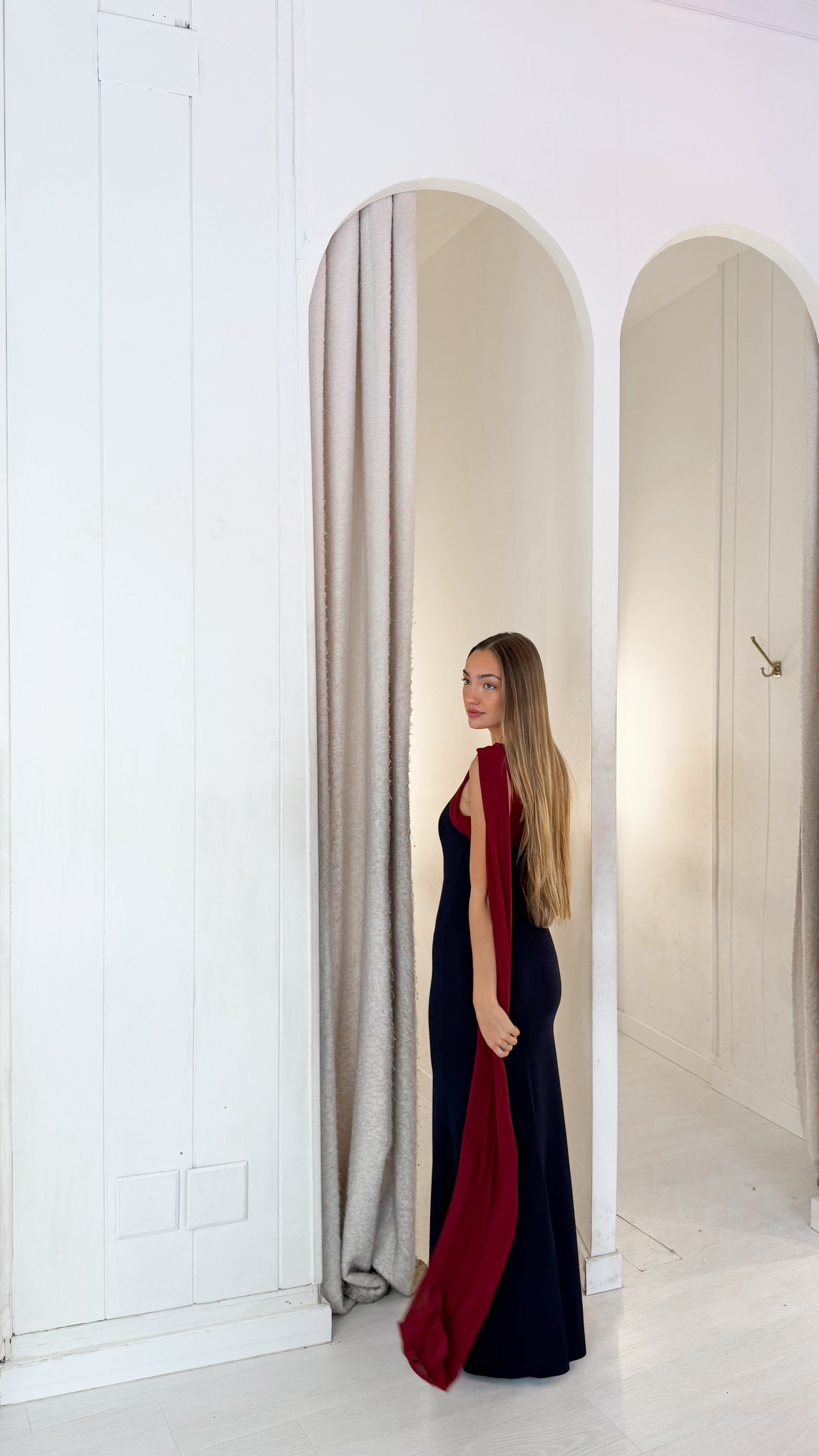 Daphne dress - marino y burdeos
