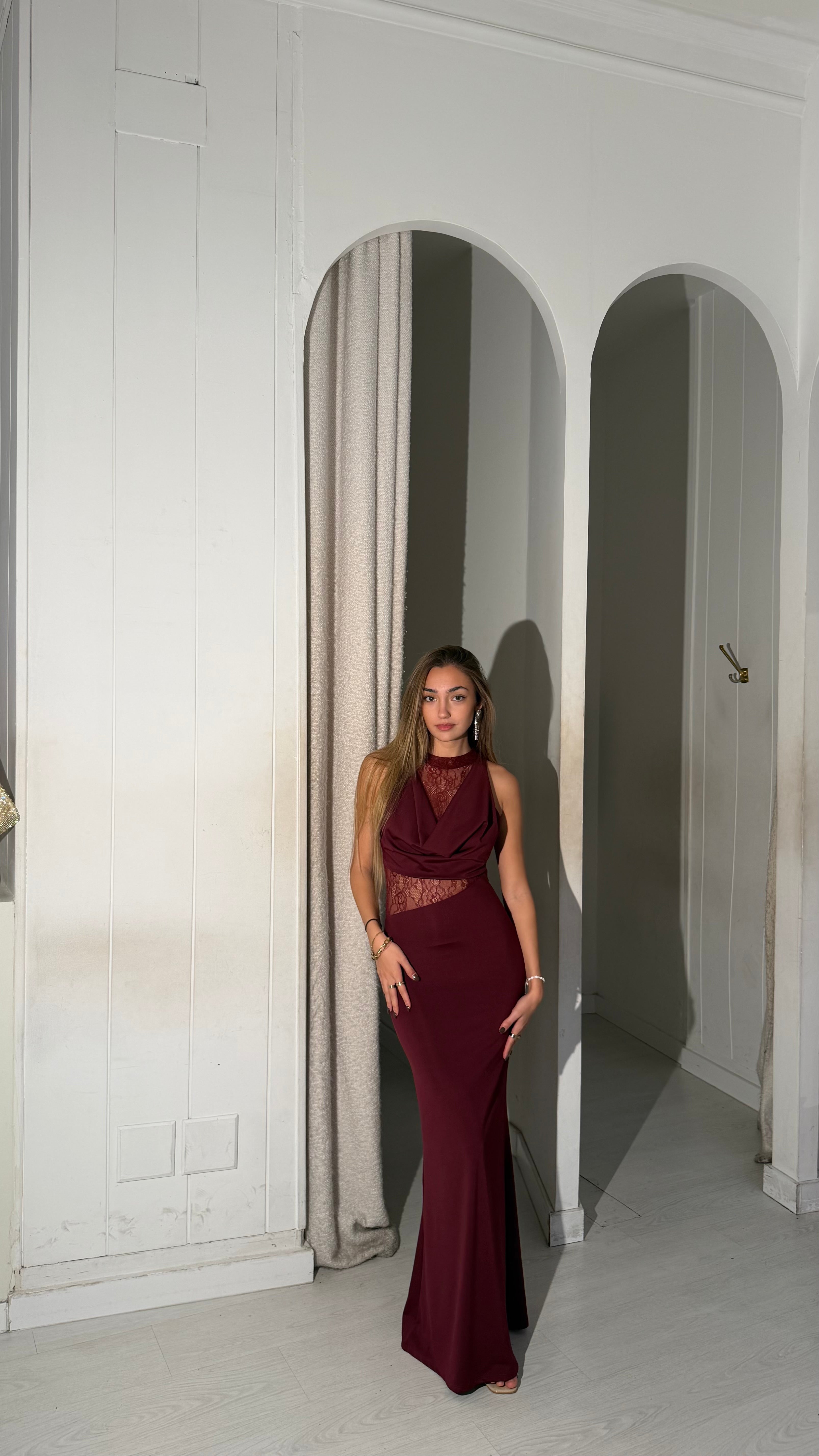 Lace cute dress - burdeos