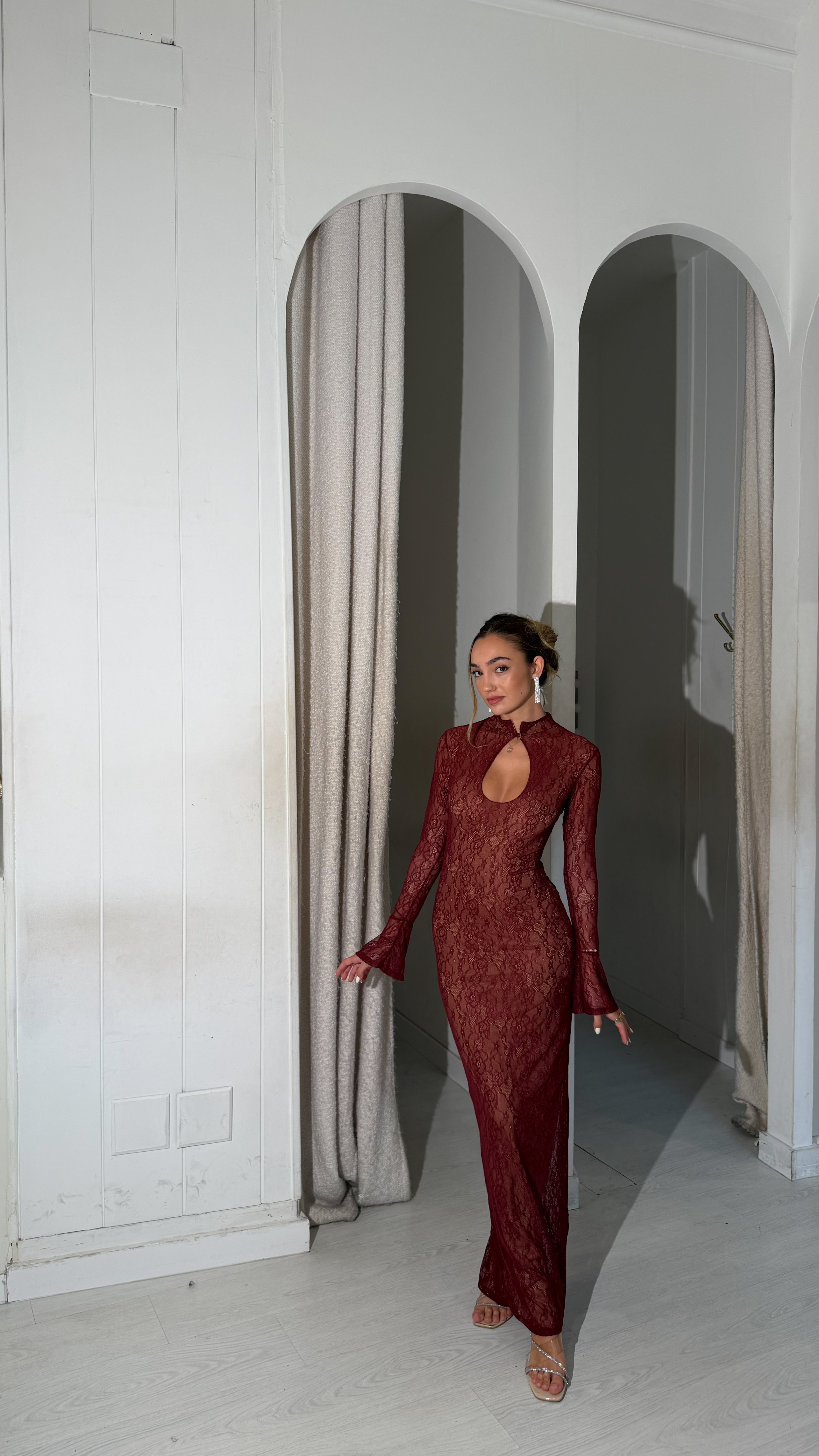 Elegance long dress - burdeos