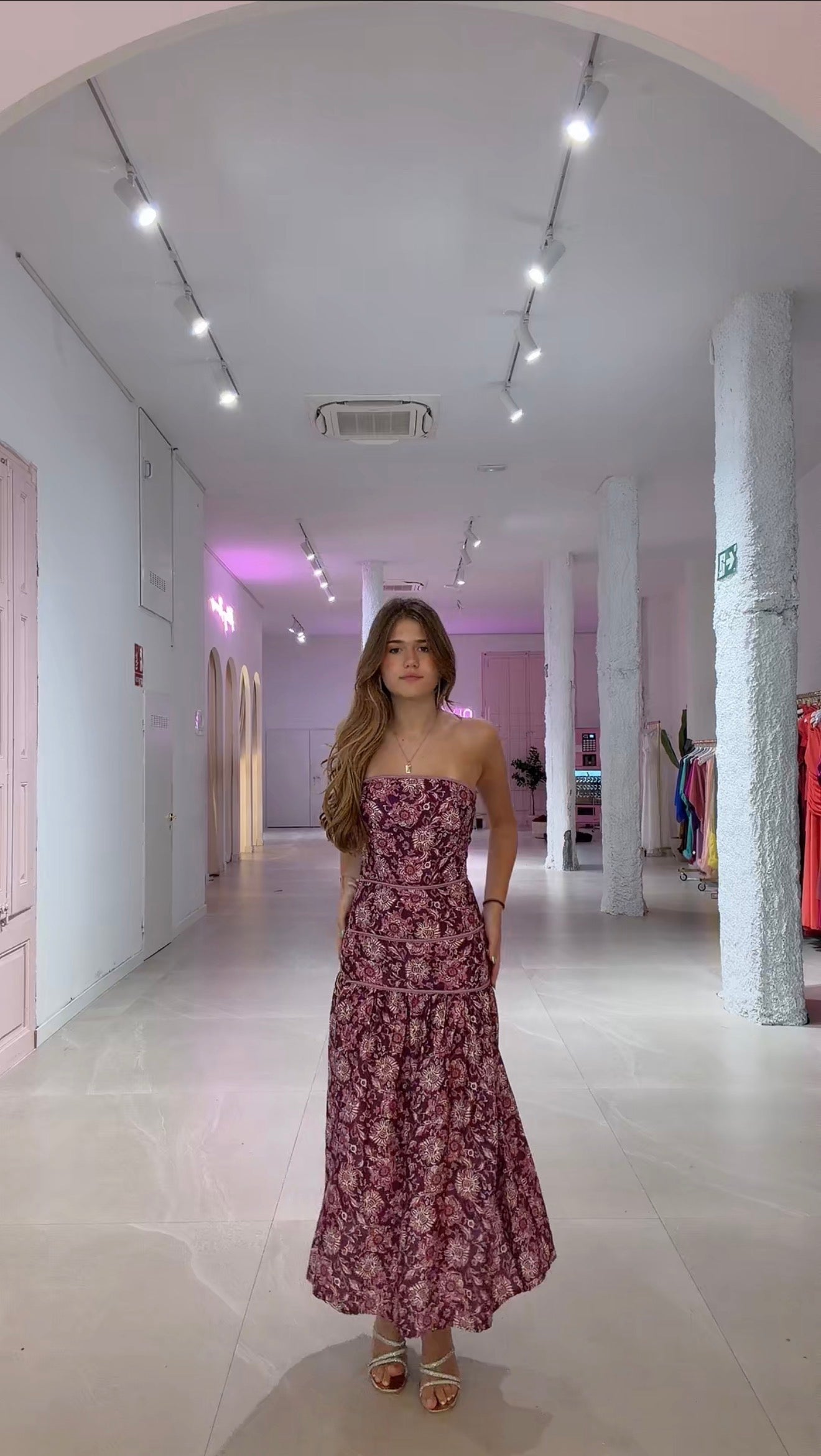 Vestido palabra honor estampado