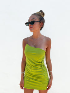 Asymmetric dress (olive)